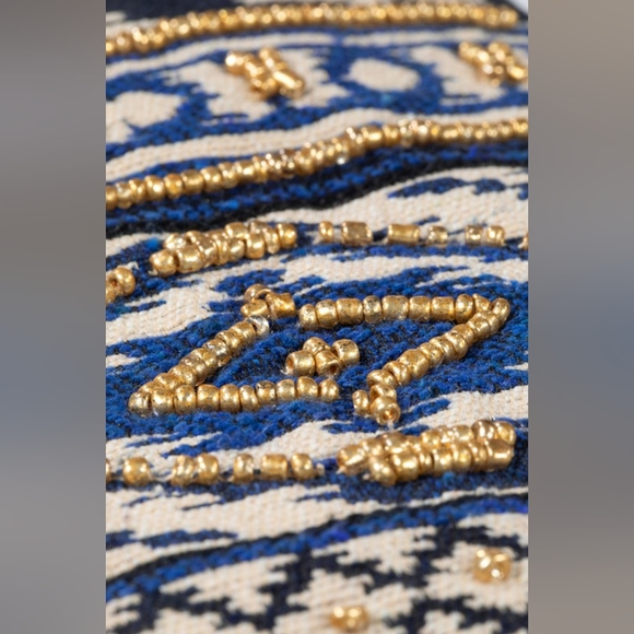 Handmade Hand Beaded Wristlet Clutch - Ethnic Inspired Design - Dyed Fine Cotton - Picture 7 of 7